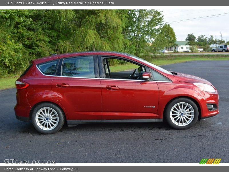 Ruby Red Metallic / Charcoal Black 2015 Ford C-Max Hybrid SEL