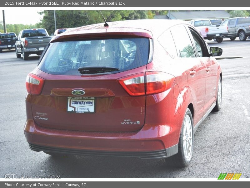 Ruby Red Metallic / Charcoal Black 2015 Ford C-Max Hybrid SEL