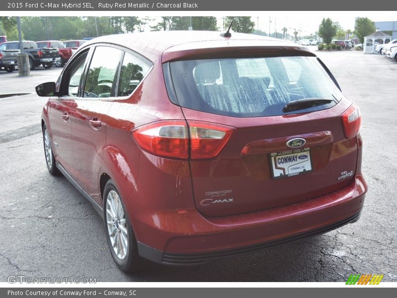 Ruby Red Metallic / Charcoal Black 2015 Ford C-Max Hybrid SEL