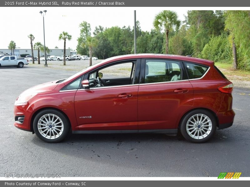 Ruby Red Metallic / Charcoal Black 2015 Ford C-Max Hybrid SEL