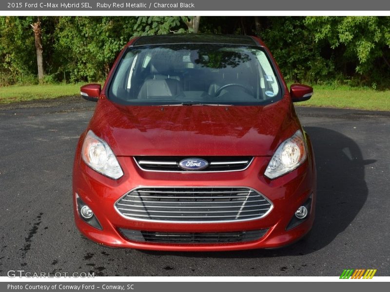 Ruby Red Metallic / Charcoal Black 2015 Ford C-Max Hybrid SEL