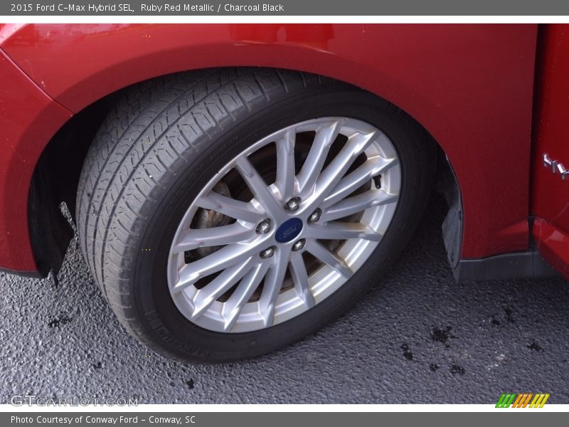 Ruby Red Metallic / Charcoal Black 2015 Ford C-Max Hybrid SEL