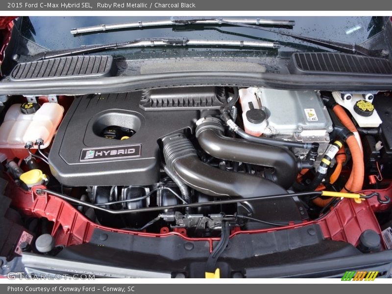 Ruby Red Metallic / Charcoal Black 2015 Ford C-Max Hybrid SEL