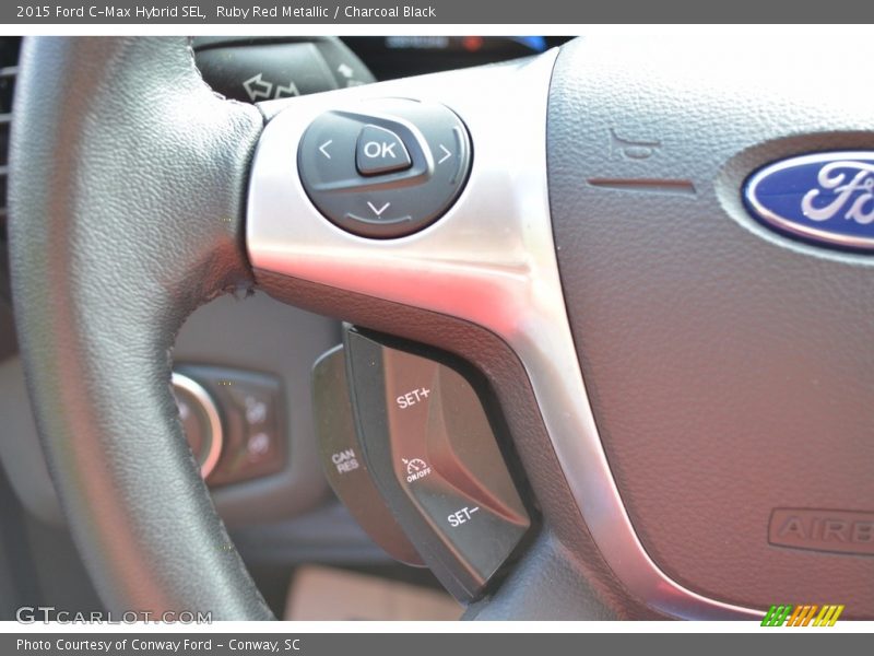 Ruby Red Metallic / Charcoal Black 2015 Ford C-Max Hybrid SEL