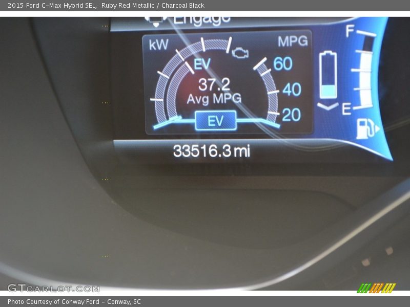 Ruby Red Metallic / Charcoal Black 2015 Ford C-Max Hybrid SEL