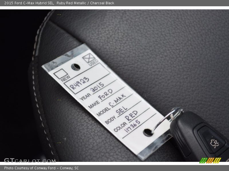 Ruby Red Metallic / Charcoal Black 2015 Ford C-Max Hybrid SEL