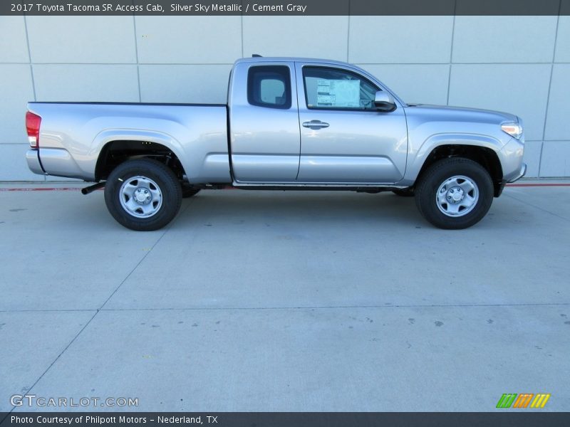Silver Sky Metallic / Cement Gray 2017 Toyota Tacoma SR Access Cab