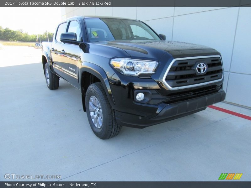 Black / Black/Red 2017 Toyota Tacoma SR5 Double Cab