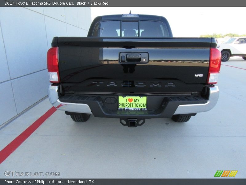 Black / Black/Red 2017 Toyota Tacoma SR5 Double Cab