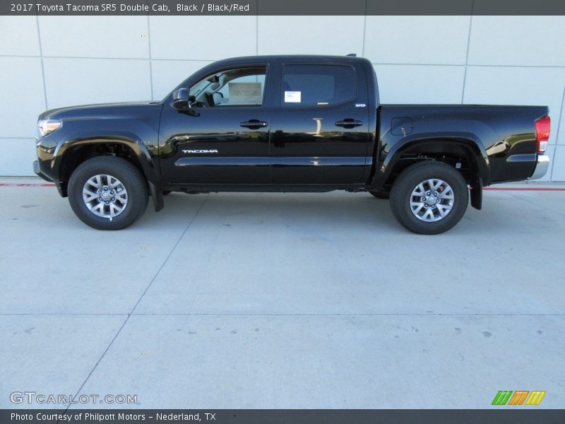 Black / Black/Red 2017 Toyota Tacoma SR5 Double Cab