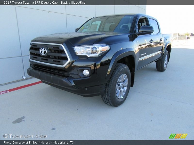 Black / Black/Red 2017 Toyota Tacoma SR5 Double Cab