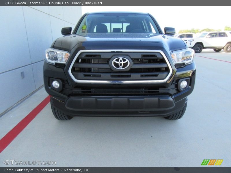Black / Black/Red 2017 Toyota Tacoma SR5 Double Cab