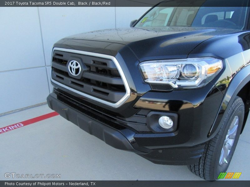 Black / Black/Red 2017 Toyota Tacoma SR5 Double Cab