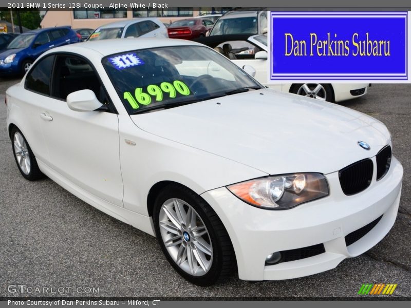 Alpine White / Black 2011 BMW 1 Series 128i Coupe