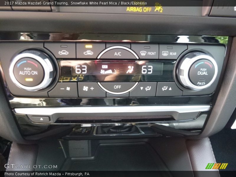 Snowflake White Pearl Mica / Black/Espresso 2017 Mazda Mazda6 Grand Touring