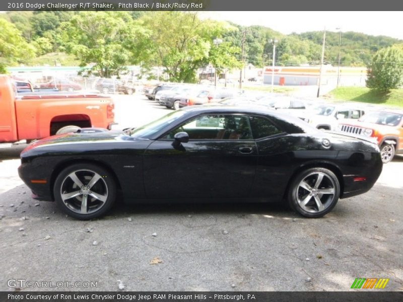 Pitch Black / Black/Ruby Red 2016 Dodge Challenger R/T Shaker