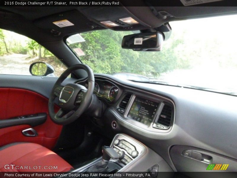 Pitch Black / Black/Ruby Red 2016 Dodge Challenger R/T Shaker