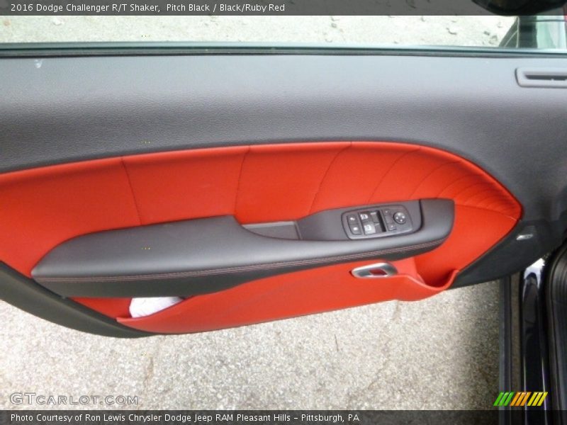 Pitch Black / Black/Ruby Red 2016 Dodge Challenger R/T Shaker