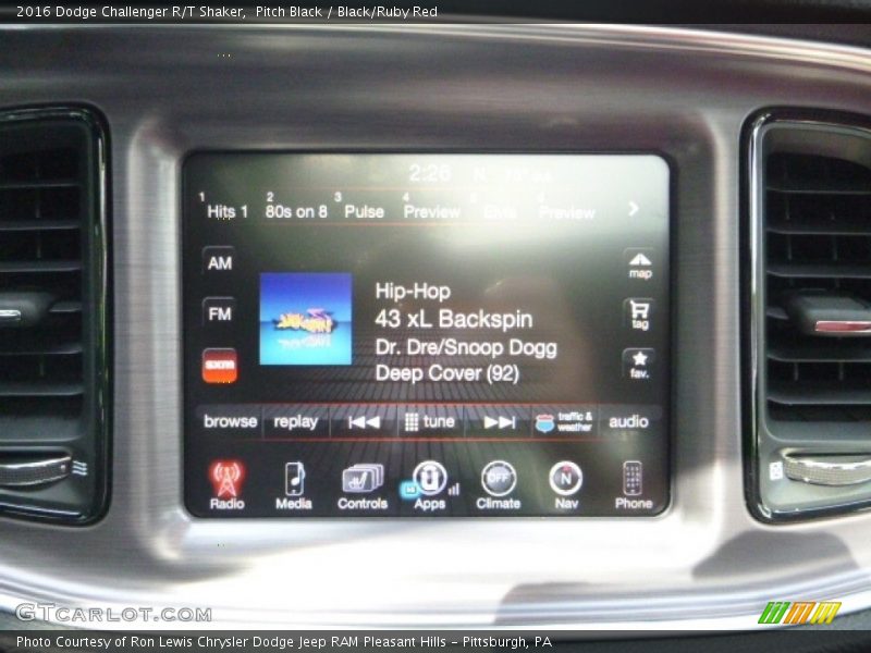 Pitch Black / Black/Ruby Red 2016 Dodge Challenger R/T Shaker