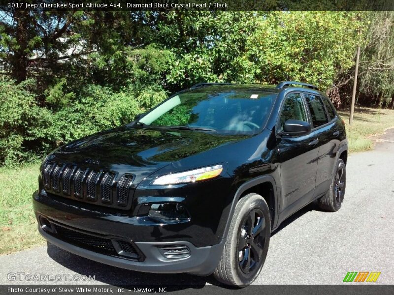 Diamond Black Crystal Pearl / Black 2017 Jeep Cherokee Sport Altitude 4x4