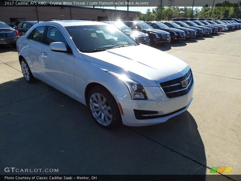 Crystal White Tricoat / Light Platinum w/Jet Black Accents 2017 Cadillac ATS AWD