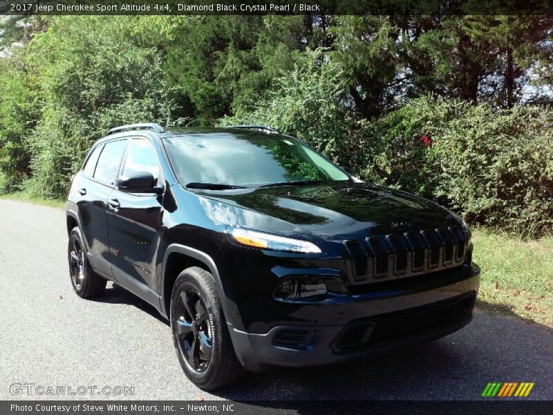 Diamond Black Crystal Pearl / Black 2017 Jeep Cherokee Sport Altitude 4x4