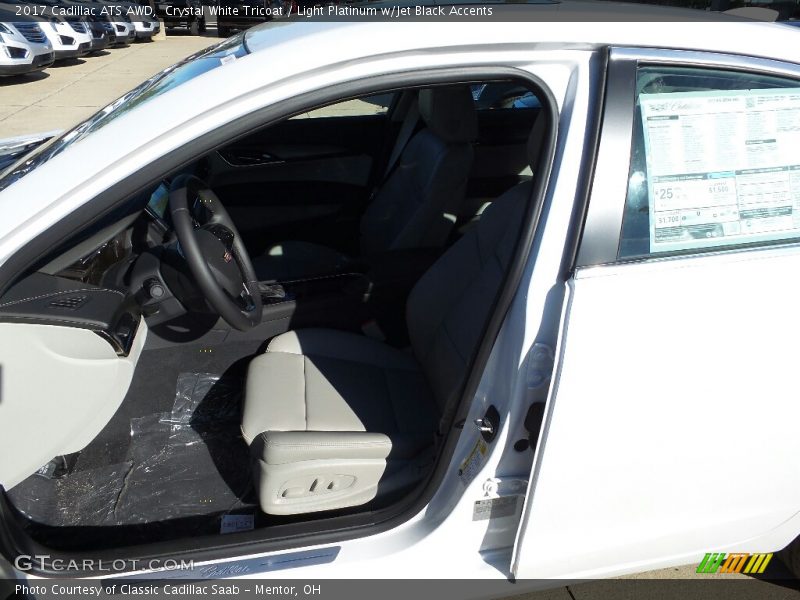 Crystal White Tricoat / Light Platinum w/Jet Black Accents 2017 Cadillac ATS AWD