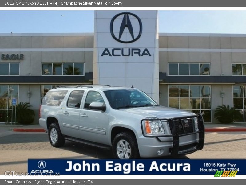 Champagne Silver Metallic / Ebony 2013 GMC Yukon XL SLT 4x4