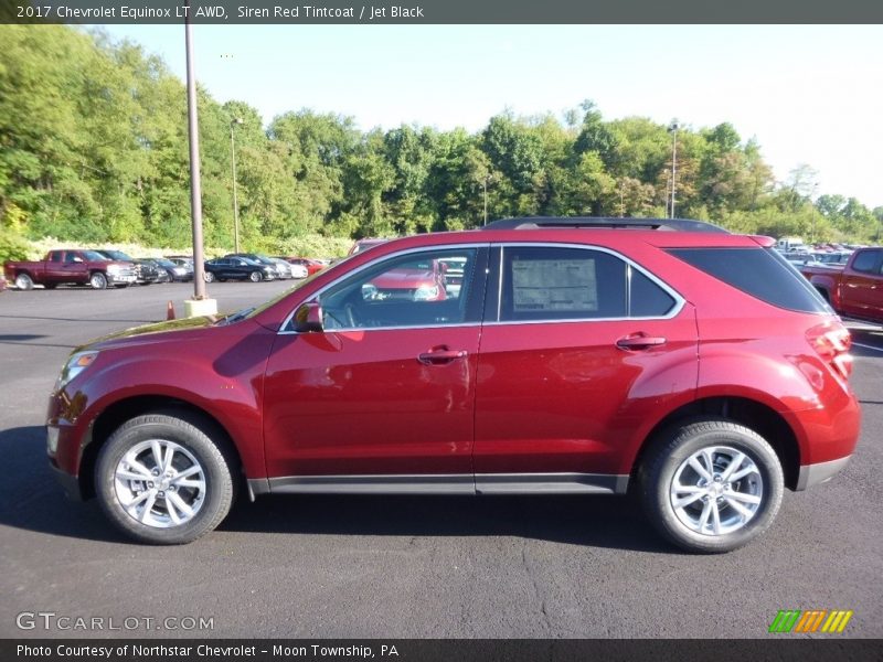 Siren Red Tintcoat / Jet Black 2017 Chevrolet Equinox LT AWD