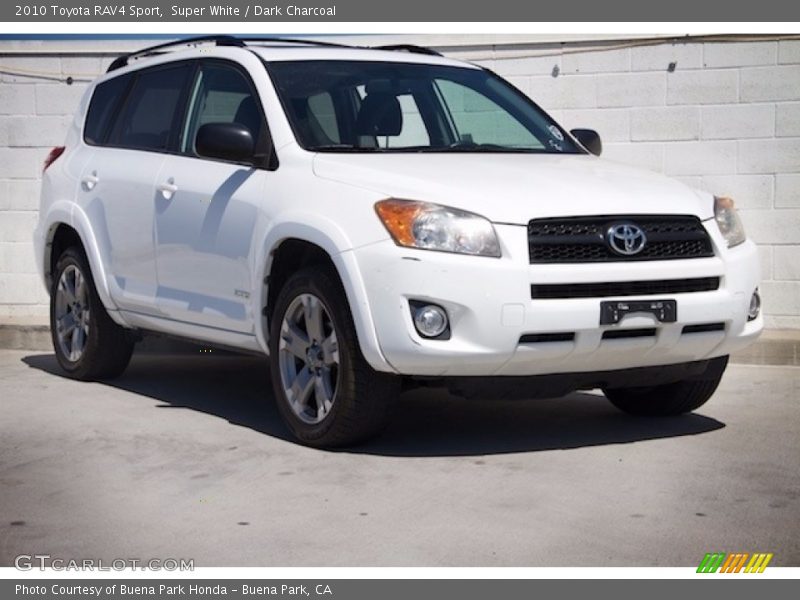 Super White / Dark Charcoal 2010 Toyota RAV4 Sport