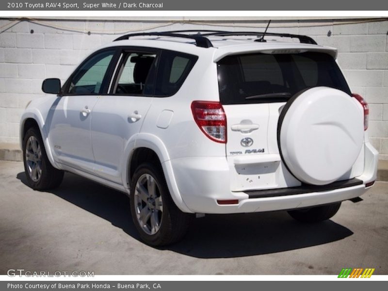 Super White / Dark Charcoal 2010 Toyota RAV4 Sport