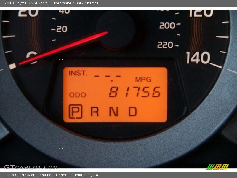 Super White / Dark Charcoal 2010 Toyota RAV4 Sport