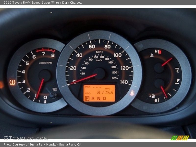 Super White / Dark Charcoal 2010 Toyota RAV4 Sport