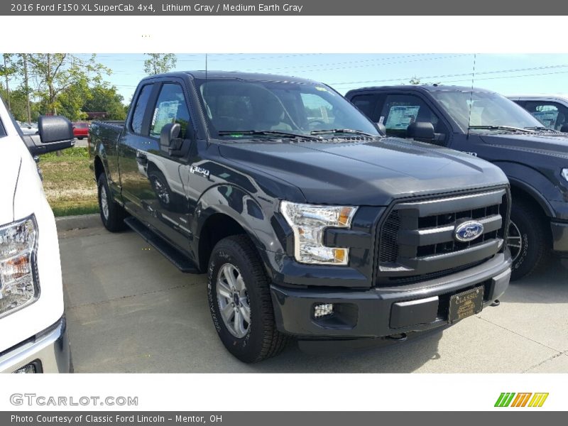 Lithium Gray / Medium Earth Gray 2016 Ford F150 XL SuperCab 4x4