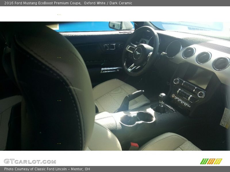 Oxford White / Dark Ceramic 2016 Ford Mustang EcoBoost Premium Coupe
