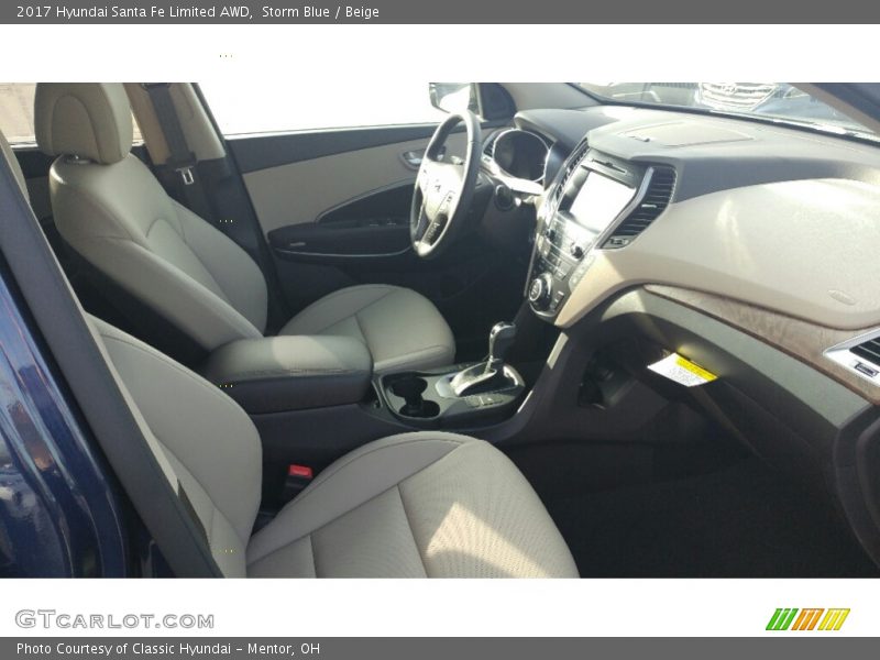 Storm Blue / Beige 2017 Hyundai Santa Fe Limited AWD