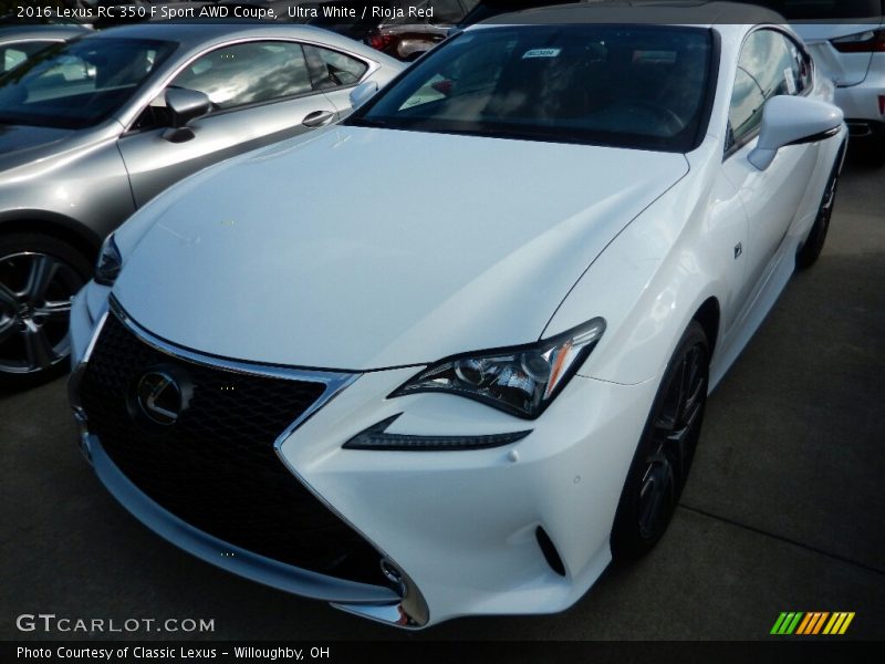 Ultra White / Rioja Red 2016 Lexus RC 350 F Sport AWD Coupe