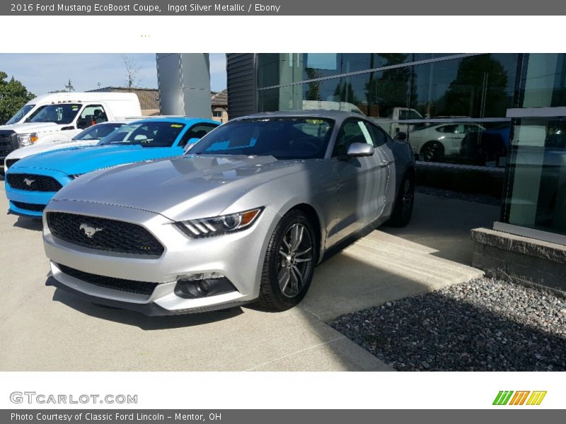 Ingot Silver Metallic / Ebony 2016 Ford Mustang EcoBoost Coupe