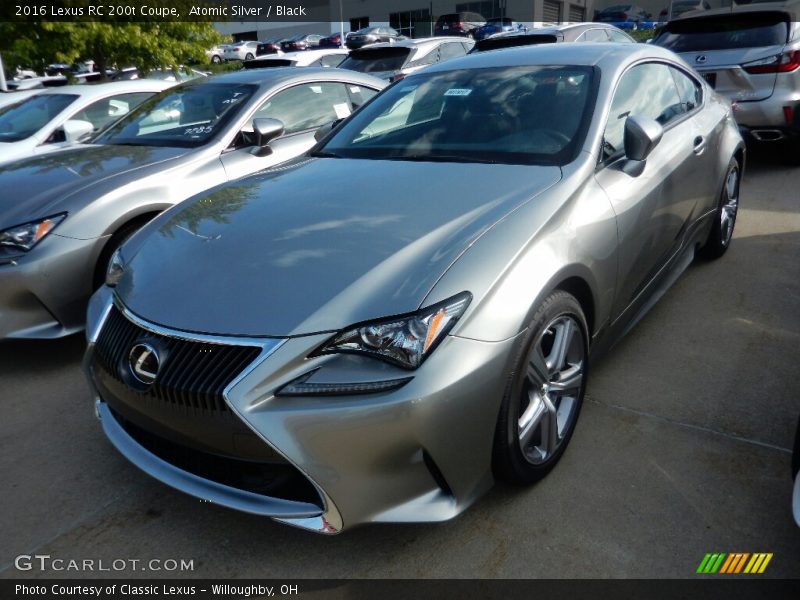 Atomic Silver / Black 2016 Lexus RC 200t Coupe