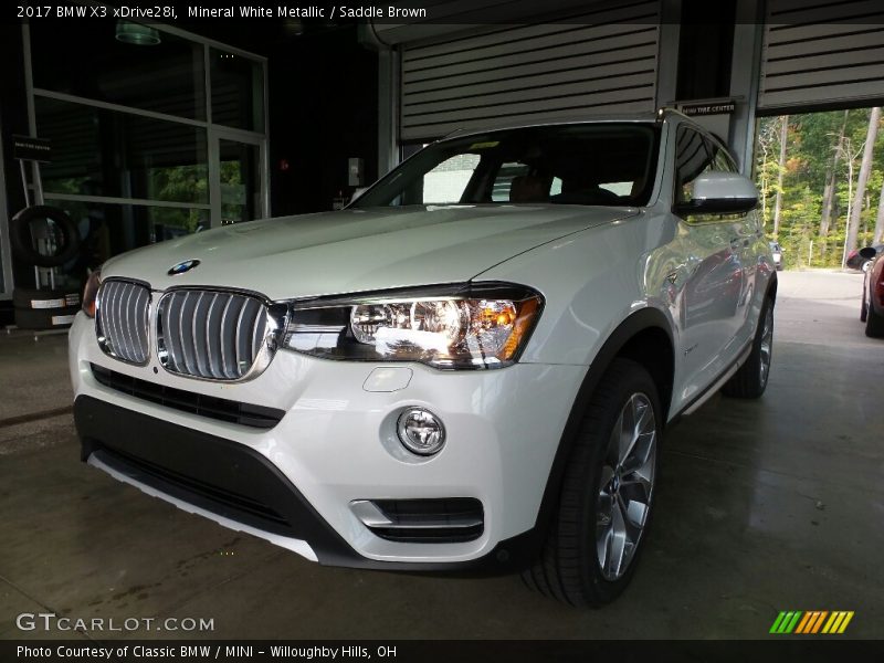 Mineral White Metallic / Saddle Brown 2017 BMW X3 xDrive28i