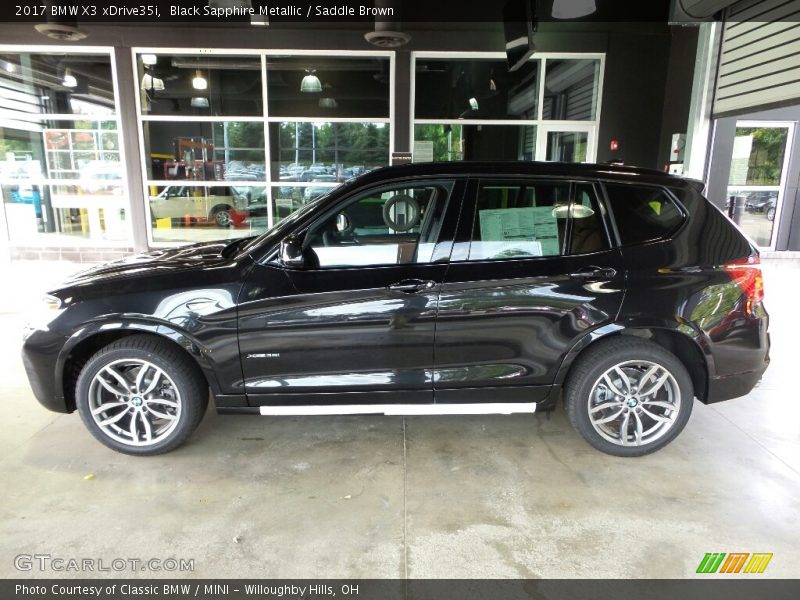 Black Sapphire Metallic / Saddle Brown 2017 BMW X3 xDrive35i