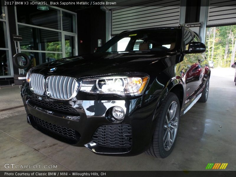 Black Sapphire Metallic / Saddle Brown 2017 BMW X3 xDrive35i