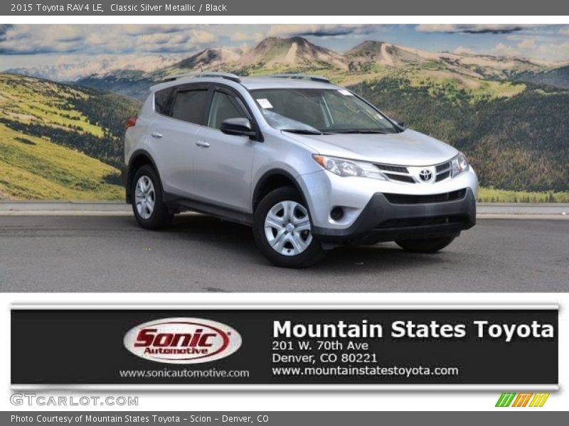 Classic Silver Metallic / Black 2015 Toyota RAV4 LE