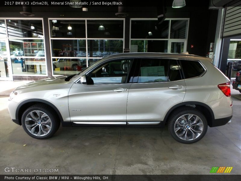 Mineral Silver Metallic / Sand Beige/Black 2017 BMW X3 xDrive28i