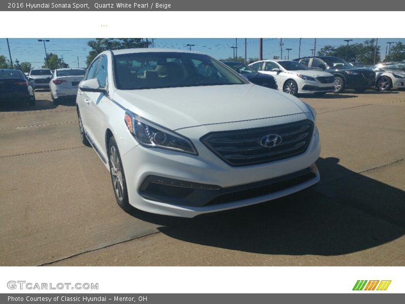 Quartz White Pearl / Beige 2016 Hyundai Sonata Sport