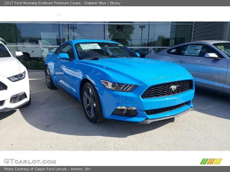 Grabber Blue / Ebony 2017 Ford Mustang EcoBoost Premium Coupe
