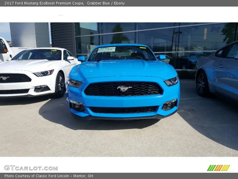 Grabber Blue / Ebony 2017 Ford Mustang EcoBoost Premium Coupe