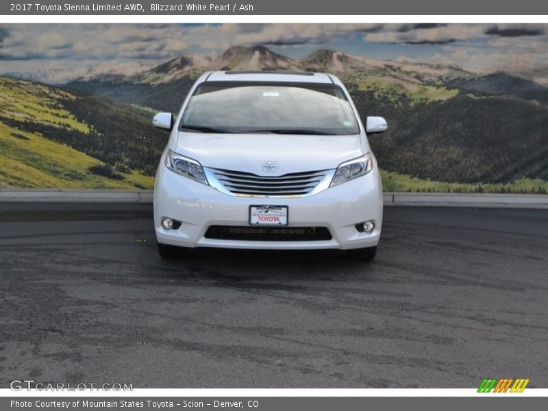 Blizzard White Pearl / Ash 2017 Toyota Sienna Limited AWD