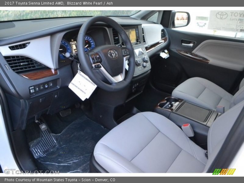 Blizzard White Pearl / Ash 2017 Toyota Sienna Limited AWD