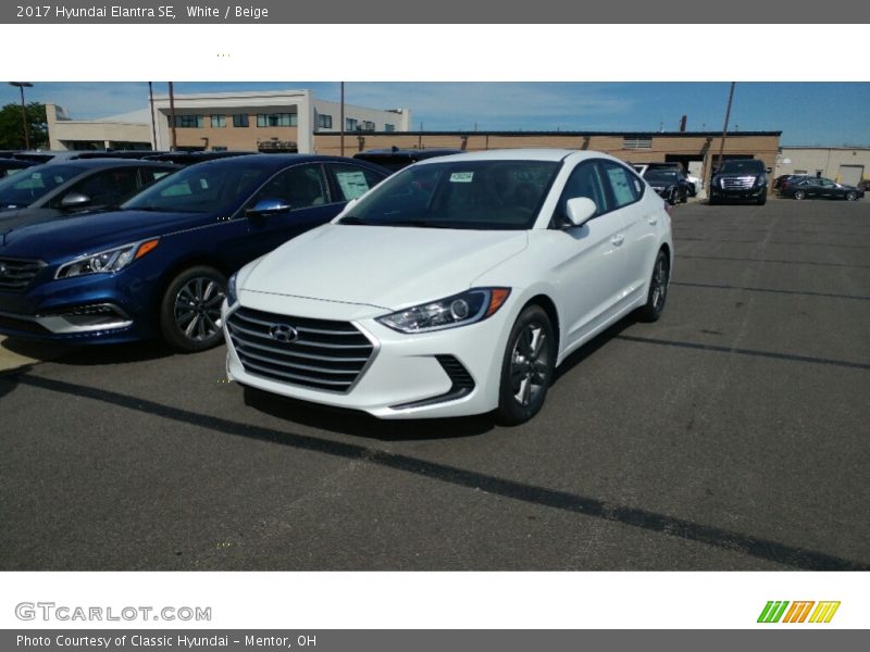 White / Beige 2017 Hyundai Elantra SE